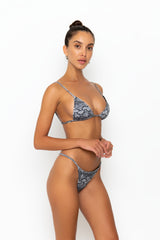 ALANI TOP - BLACK/WHITE SNAKE RIB