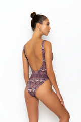 ADISA SWIMSUIT - BROWN SNAKE RIB