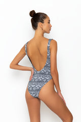 ADISA SWIMSUIT - BLACK/WHITE SNAKE RIB