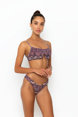 AMEKA TOP - BROWN SNAKE RIB