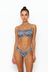 AMEKA TOP - BLACK/WHITE SNAKE RIB