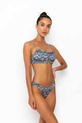 AMEKA TOP - BLACK/WHITE SNAKE RIB